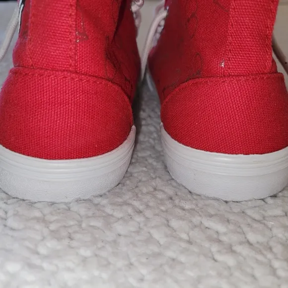 NWOT Chalk Line WWE Rare Shawn Michaels HBK  Red High Top Canvas Shoes Size 7
