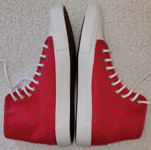 NWOT Chalk Line WWE Rare Shawn Michaels HBK  Red High Top Canvas Shoes Size 7