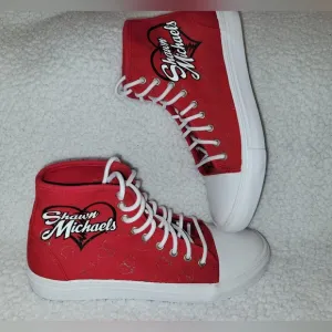 NWOT Chalk Line WWE Rare Shawn Michaels HBK  Red High Top Canvas Shoes Size 7