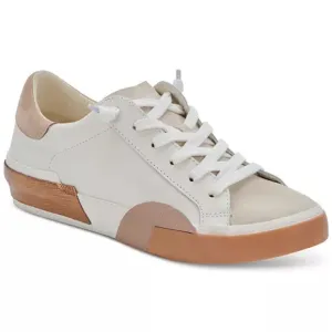 NWOT Dolce Vita Zina Lace-Up Sneakers Colorblock Leather White Rose Gold Tan 7
