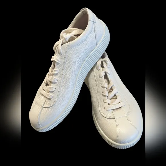 NWOT: Men's ECCO Soft Zero White Leather Sneakers- Size 43 (9-9.5)