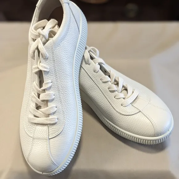 NWOT: Men's ECCO Soft Zero White Leather Sneakers- Size 43 (9-9.5)