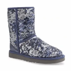 NWOT UGG BLUE/SILVER SEQUINS BOOTS