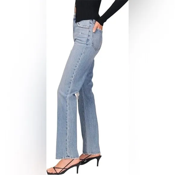 NWT Abercrombie &amp; Fitch A&amp;F 90s Straight Leg Ultra High Rise Ripped Jeans 30 10