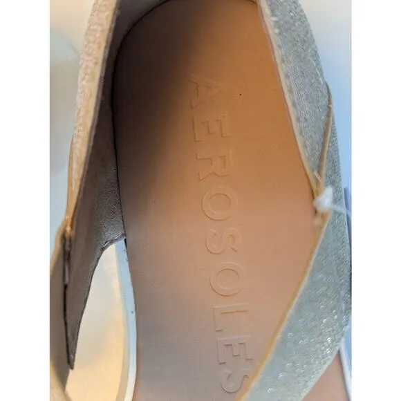 NWT Aerosoles  Freedom Lightweight Slip On Elastic Gold Sandal Cushioned 9.5