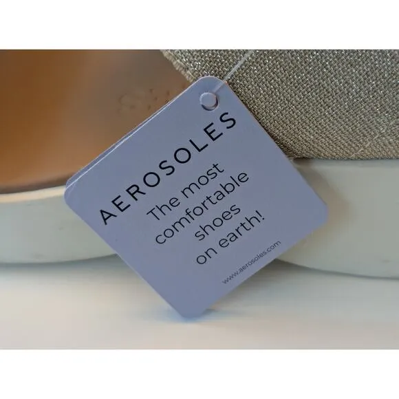 NWT Aerosoles  Freedom Lightweight Slip On Elastic Gold Sandal Cushioned 9.5