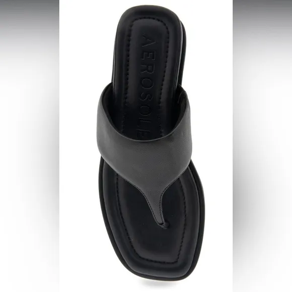 NWT • Aerosoles • Women's Barry Slide Sandal • 🖤 • Size 9 • Black Leather