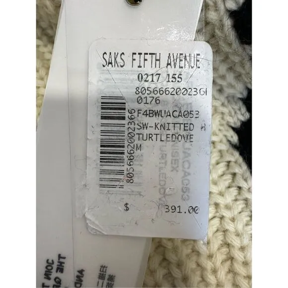 NWT Barrow Button Front Wool Blend Peace Patchy Vneck Cardigan Medium $391