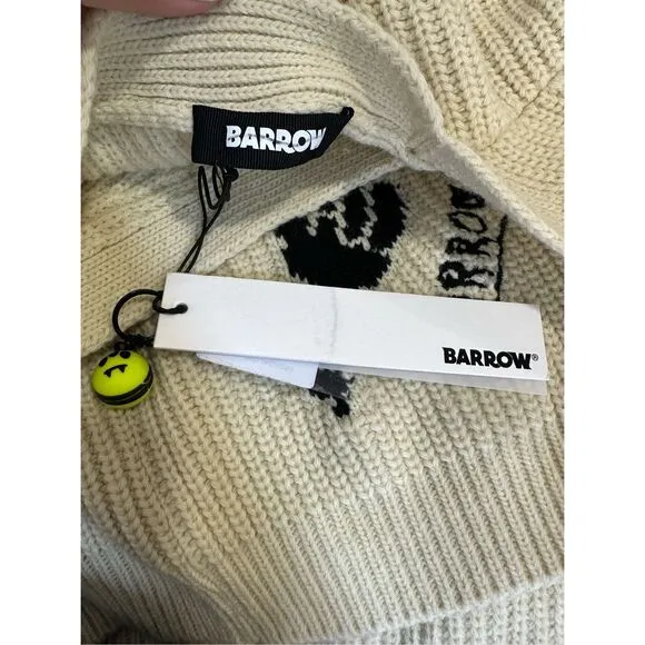 NWT Barrow Button Front Wool Blend Peace Patchy Vneck Cardigan Medium $391