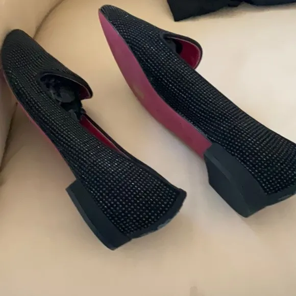 NWT black crystal flat loafer shoes 181 absolutely gorgeous eu 40, 9 9.5 10