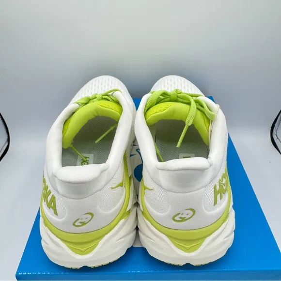 NWT Clifton 8 Hoka One One Running shoes brand new white lime green womens HJK