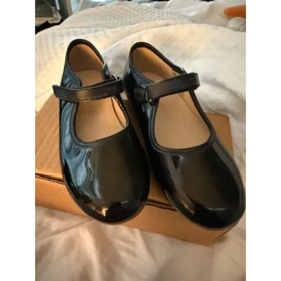 NWT Elephantito Girl's Zoe Mary Jane Patent Leather Shoes in Black size 10 T