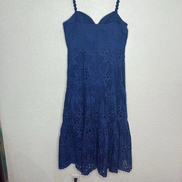 NWT Farm Rio Palm Tree Richelieu Dress Blue Large