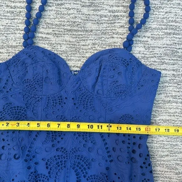 NWT Farm Rio Palm Tree Richelieu Dress Blue Large