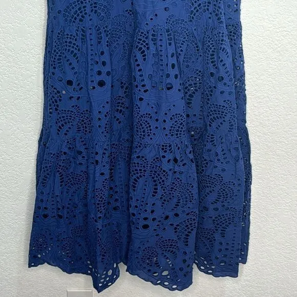 NWT Farm Rio Palm Tree Richelieu Dress Blue Large