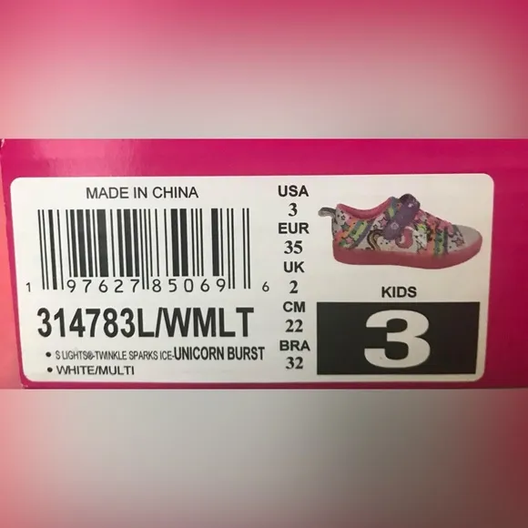 NWT Girls Skechers Twinkle Toes light up shoes size 3
