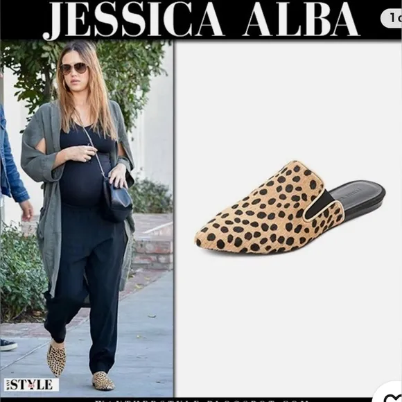 NWT Jenni Kayne Pony Hair Mules- Leopard Print
