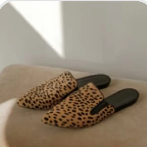 NWT Jenni Kayne Pony Hair Mules- Leopard Print
