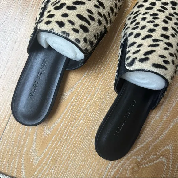 NWT Jenni Kayne Pony Hair Mules- Leopard Print