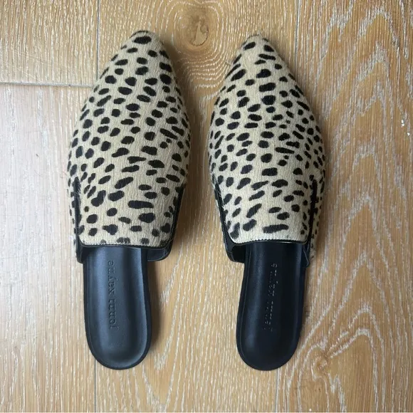 NWT Jenni Kayne Pony Hair Mules- Leopard Print
