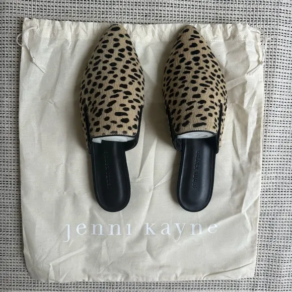 NWT Jenni Kayne Pony Hair Mules- Leopard Print