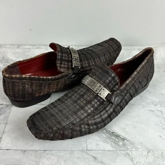 NWT Jo Ghost Woven Leather Loafers Driving Shoes sz 41 Italy