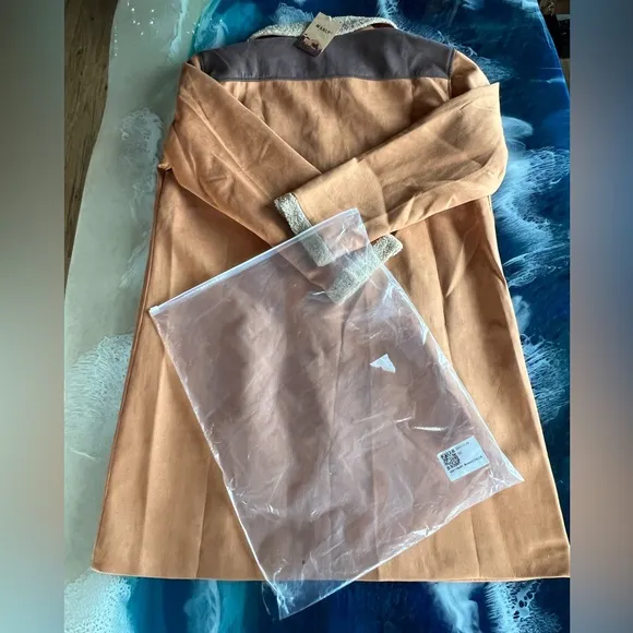 NWT MANLY Faux Suede, full zip Coat 2XL side-front pockets fits 48 Original Pkg.