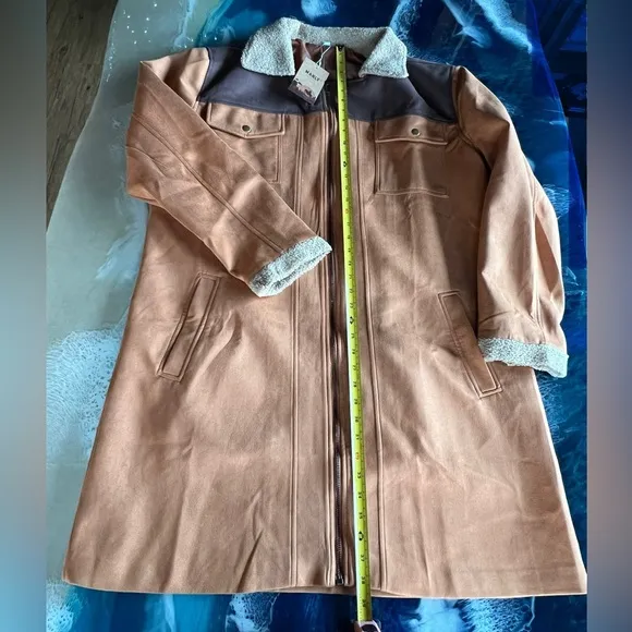 NWT MANLY Faux Suede, full zip Coat 2XL side-front pockets fits 48 Original Pkg.