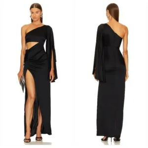 NWT MICHAEL COSTELLO x REVOLVE Kamaria Gown in Black Small $298
