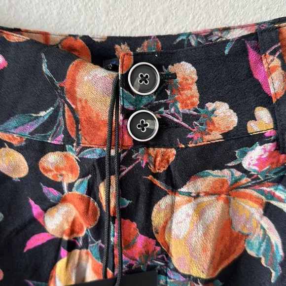 NWT PAIGE Anthropologie Ambrosia Fruit Tabby Short Black Multicolor Size 4