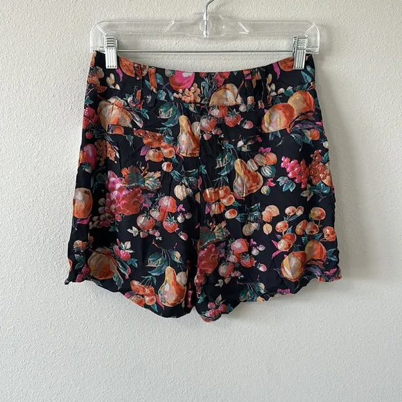 NWT PAIGE Anthropologie Ambrosia Fruit Tabby Short Black Multicolor Size 4
