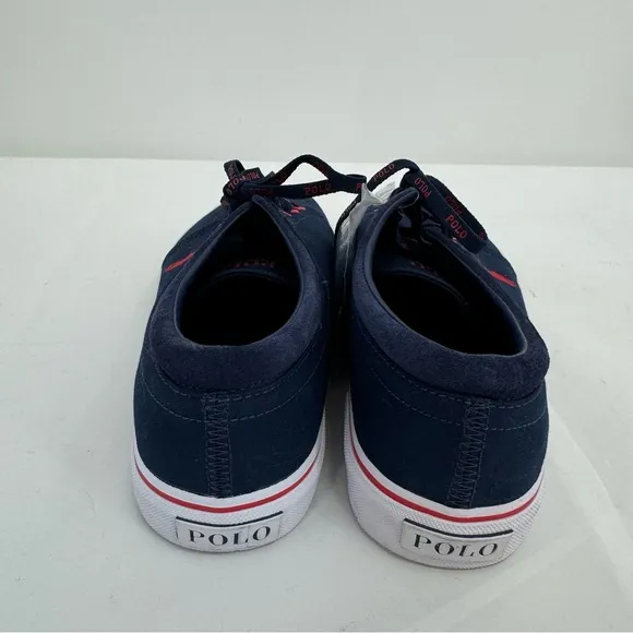 NWT POLO Ralph Lauren Faxon Low Size 9 Navy Blue/Red Pony Men's Boat Shoes