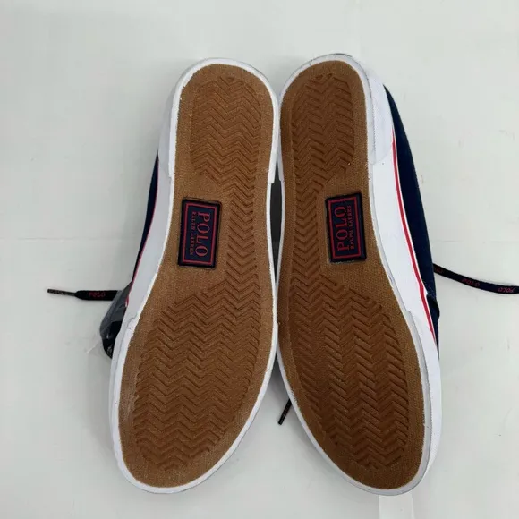 NWT POLO Ralph Lauren Faxon Low Size 9 Navy Blue/Red Pony Men's Boat Shoes