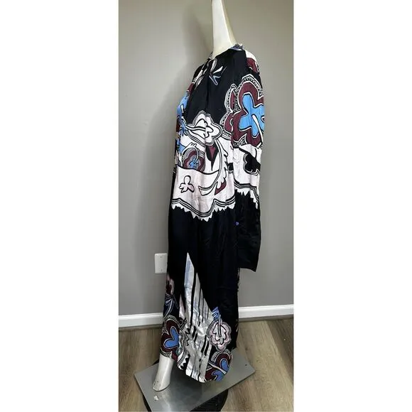 NWT Reiss Samara Pleat Front Midi Dress Black White Size 10 $475