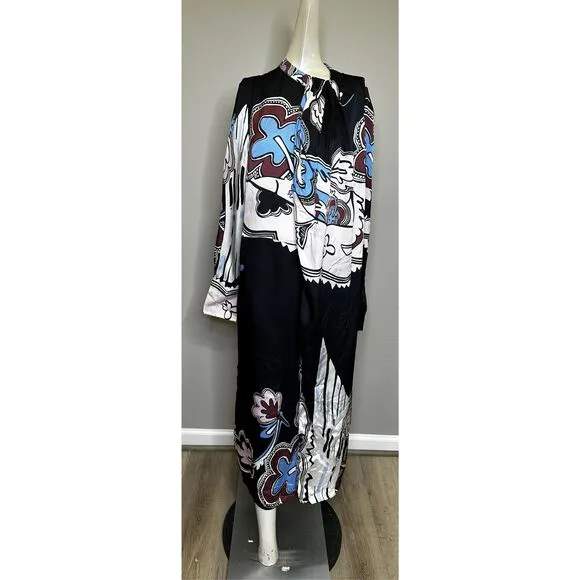 NWT Reiss Samara Pleat Front Midi Dress Black White Size 10 $475