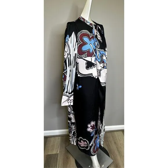 NWT Reiss Samara Pleat Front Midi Dress Black White Size 10 $475