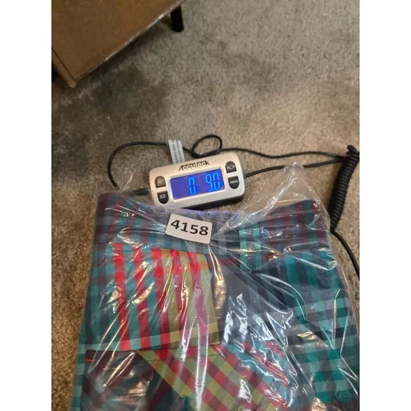 NWT Robert Graham Mens Shorts Sz 40 Aqua Sunspot Check Chino Preppy 9&quot; Inseam