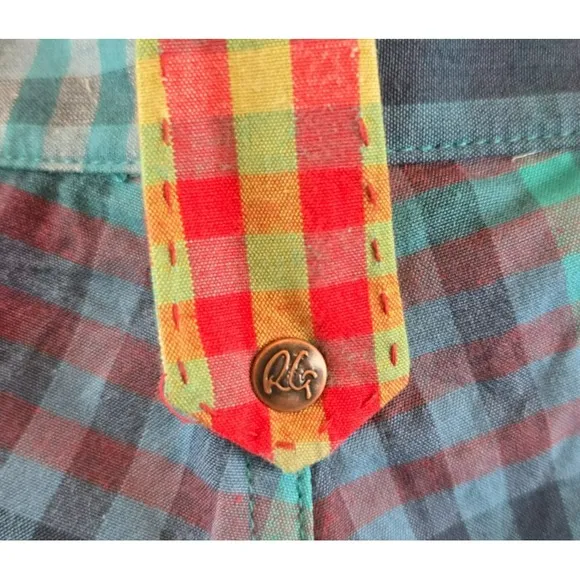 NWT Robert Graham Mens Shorts Sz 40 Aqua Sunspot Check Chino Preppy 9&quot; Inseam