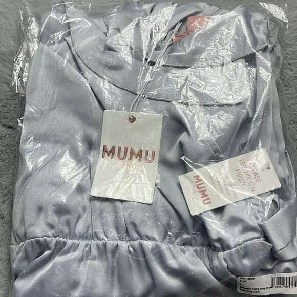 NWT Show me your MuMu Samantha, ruffle wrap, dress size L