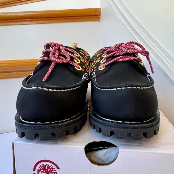 NWT Timberland x CLOT 3-Eye Boat Shoe Embroidered Hand-sewn black loafer shoes