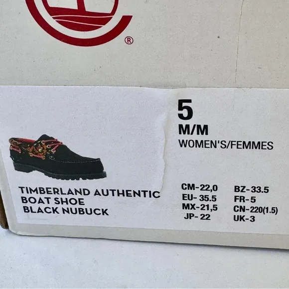 NWT Timberland x CLOT 3-Eye Boat Shoe Embroidered Hand-sewn black loafer shoes