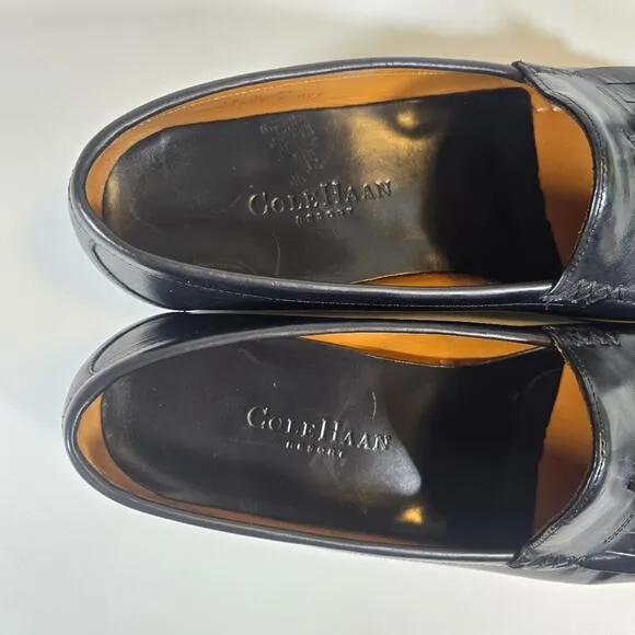 O Cole Haan Resort Black Leather Loafers Dress Shoes Mens Size 10D Preppy Office