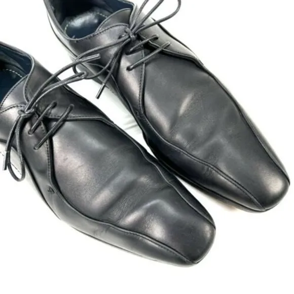 Oliver Sweeney London Pippin Derby Black Leather Dress Shoes Men's US9 EU42 UK8