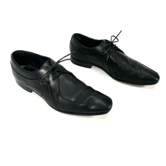 Oliver Sweeney London Pippin Derby Black Leather Dress Shoes Men's US9 EU42 UK8