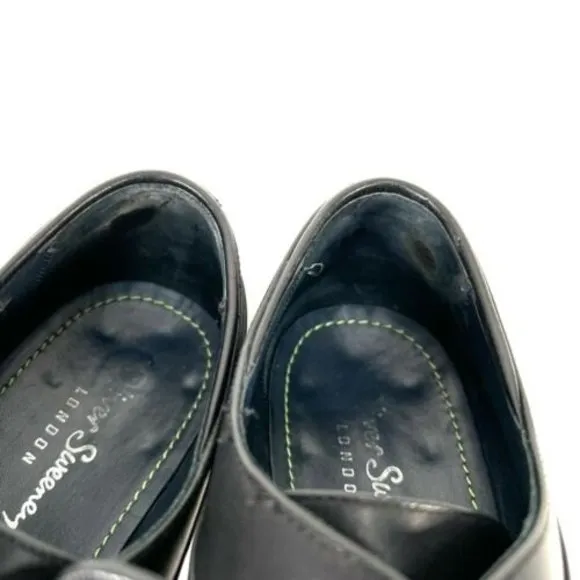 Oliver Sweeney London Pippin Derby Black Leather Dress Shoes Men's US9 EU42 UK8