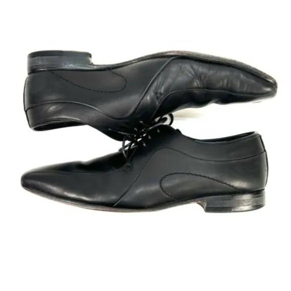 Oliver Sweeney London Pippin Derby Black Leather Dress Shoes Men's US9 EU42 UK8