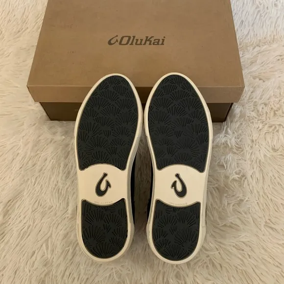 Olukai Black Leather Sneaker