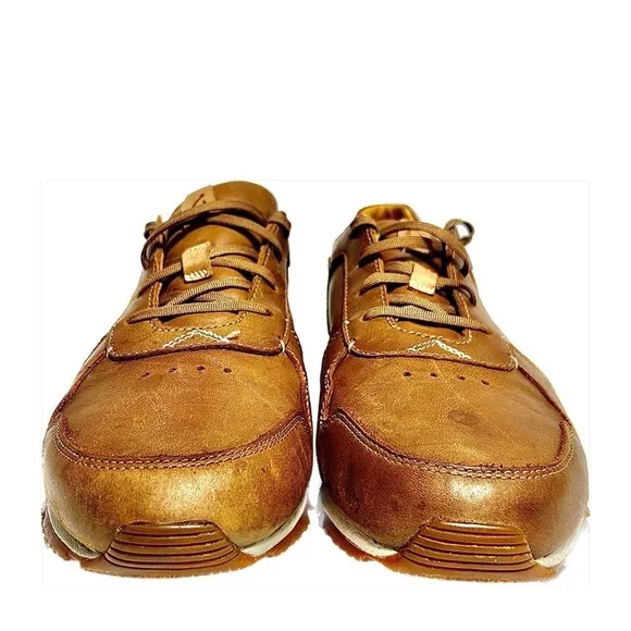 OluKai HUAKA'I LI Tan Leather Drop Heel Boat Shoe Lace Up Shoe Mens 12