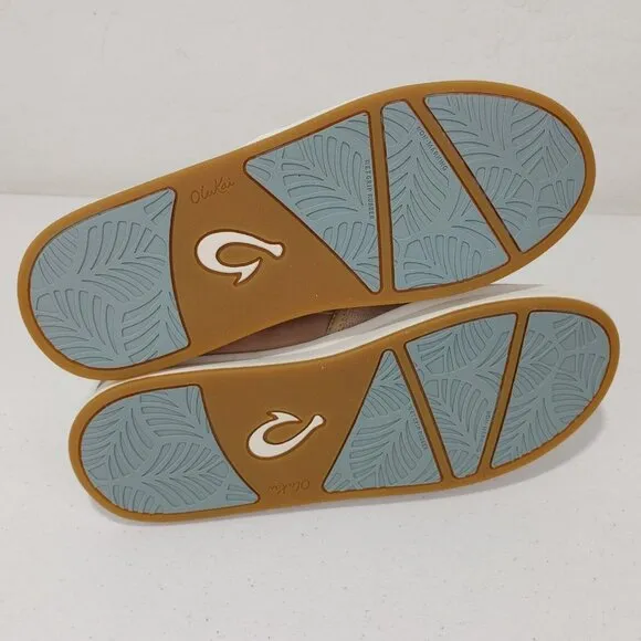 Olukai Ki'Ihele 'Ili Beige Leather Shoes Women's 8.5 NEW Without Box