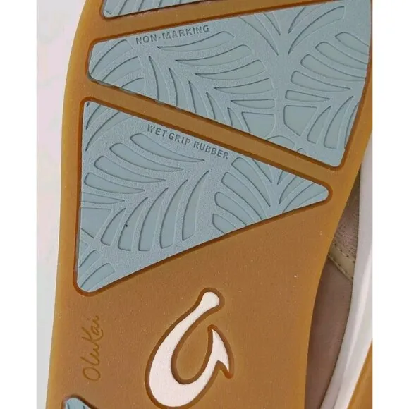 Olukai Ki'Ihele 'Ili Beige Leather Shoes Women's 8.5 NEW Without Box